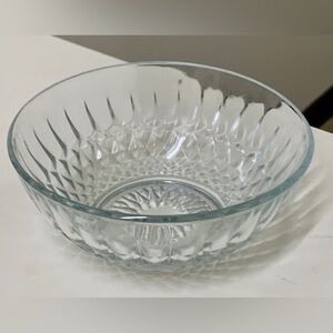Mid Century Vtg Round Patterned Cut Glass Candy Dish